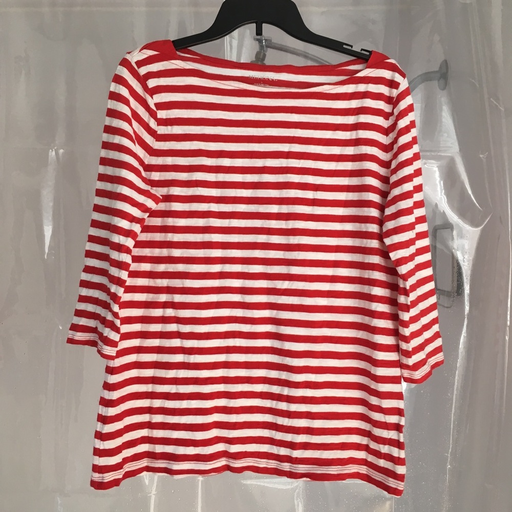 Merona red striped long sleeve top